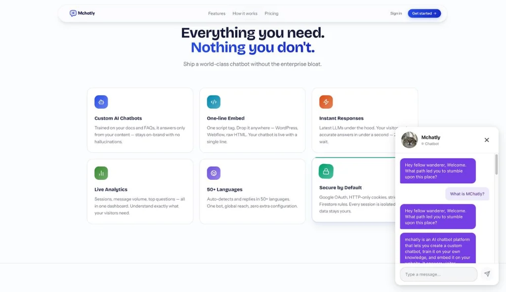 mchatly feature overview