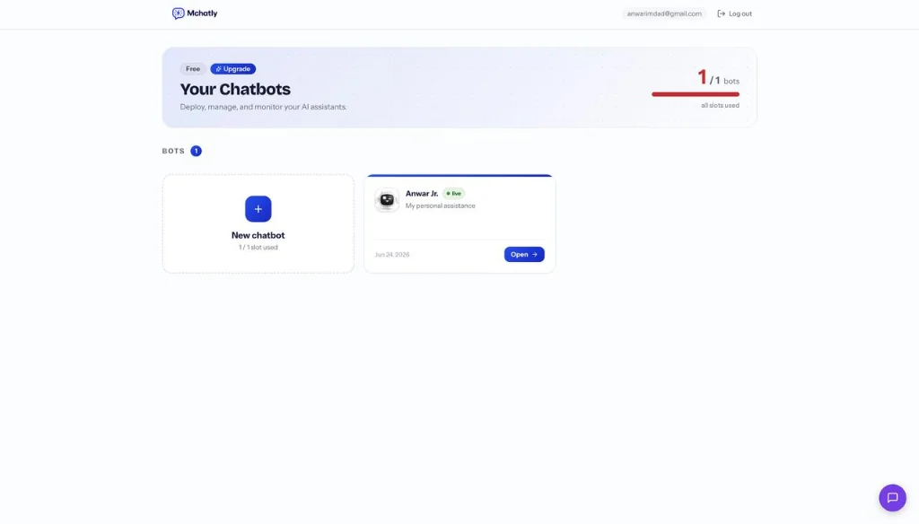 mchatly bot management dashboard